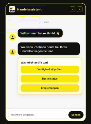 Beispiel für einen rethink KI-Chatbot als Handelsassistent