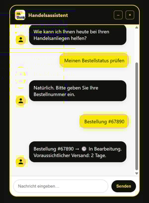 Beispiel für einen rethink KI-Chatbot als Handels Assistent