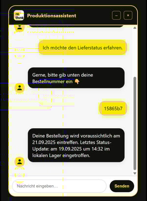 Beispiel für einen rethink KI-Chatbot als Produktionsassistent