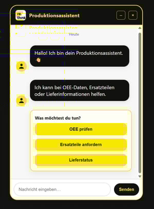 Beispiel für einen rethink KI-Chatbot als Produktionsassistenz